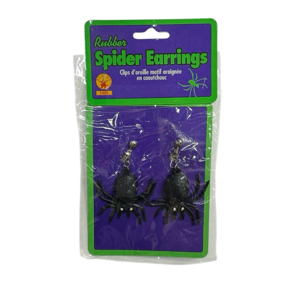 Rubie’s rubber spider earrings, brand new never worn in perfect condition!